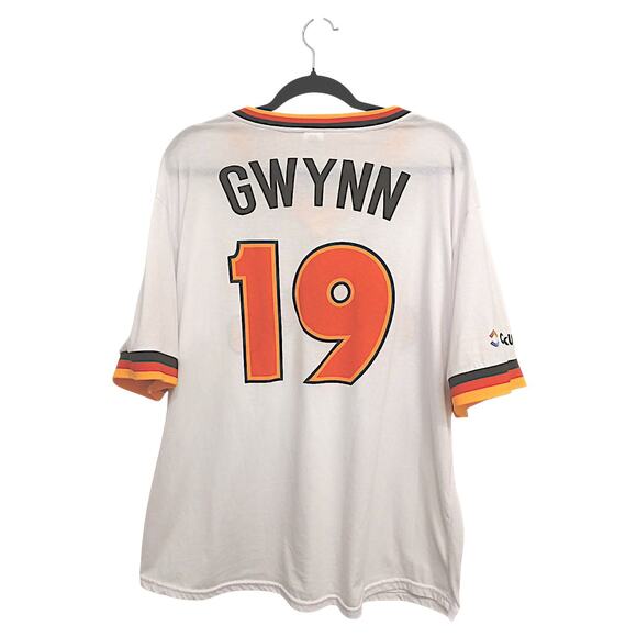 Padres San Diego Baseball Tony Gwynn #19 Jersey T-Shirt Men's XL White Orange - Picture 2 of 14